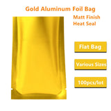 100pcs Silver Dumb Aluminum Foil Bags Heat Seal - Top Open Mylar Foil Bag Matte Surface Plastic Food Package Spices/Sauce Pouch