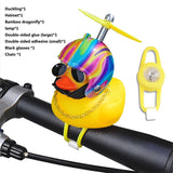 Bicycle Bell Black/Yellow Duck Cartoon Little Ducks Helmet Head Light Shining Duck Bicycle Bells Handlebar Bicycle Accessories