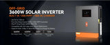 PowMr 3.6KW Solar Hybrid Inverter 120A MPPT Solar Charge 24V DC to 110VAC Pure Sine Wave Inverter Support Lifepo4 for Solar Home