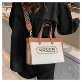 Canvas handbags women's 2023 new fashion all-match tote bag style large capacity shoulder messenger bag for woman