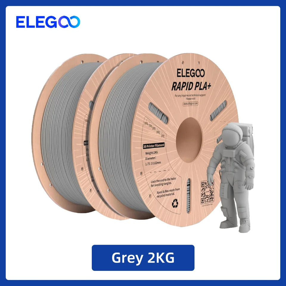 ELEGOO RAPID PLA+ Filament 1.75mm, 3D Printer Filament, Support 30-600mm/s Printing Speed, Compatible with Most FDM 3D Printers