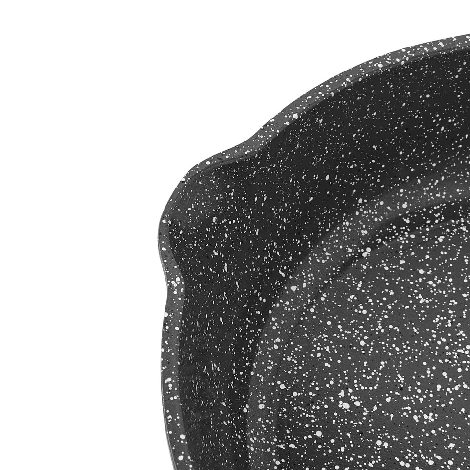 Cast Aluminum 8In Fry Pan Nonstick Durable Kitchen Cookware Easy Cleanup Oven Safe Dishwasher Safe Charcoal Speckle Finish