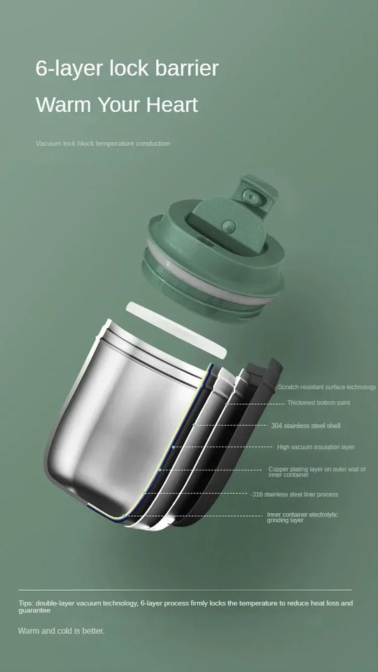 Mini Thermos Bottle Coffee Mug Stainless Steel Cup Thermal Leakproof Vacuum Flask Double Wall Tumbler Insulated Travle Drinkware