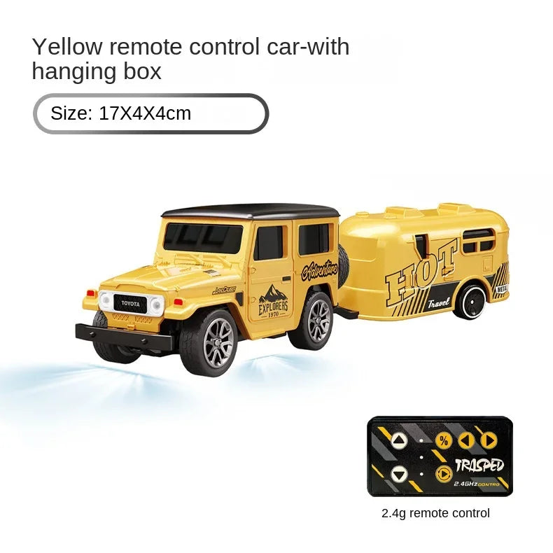 J40Small Mini Remote Control Alloy Birthday Gift Toy Car Model with Lights and Hanging Box for Boys