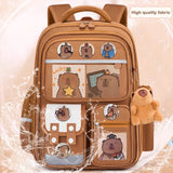 Waterproof Capybara Backpack Large Capacity Alleviate Burden School Bag Protecting Spine Widen Straps Backpack for Students