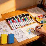 100/5Pcs Dry Erase Whiteboard Markers Set, Washable Pens with Magnetic Eraser for Office Whiteboards & Art Supplies