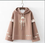 Harajuku Funny Women Hoodies 100% Cotton Winter Plus Fleece Cute Pink Anime Sweatshirt Teen Girl Kawaii Long Sleeve Y2K Hoodie