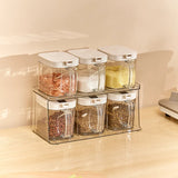 Condiments Container Seasoning Jars, Kitchen Spicy Jars with Lids and Spoons, Tea Coffee Sugar Canisters Glass Spice Box