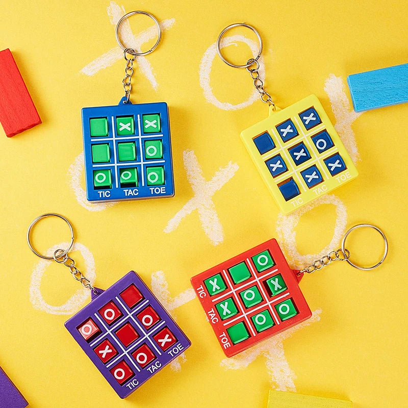5Pcs Colorful Tic Tac Toe Keychain for Kids Educational Toys Birthday Party Favor Classroom Prizes Goodie Filler Pinata Gift