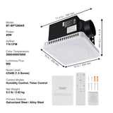 SucceBuy Bathroom Exhaust Fan 80/110CFM High-Efficiency Ventilation 1.5sones Low Noise Operation Energy-Saving Bathroom Ceiling