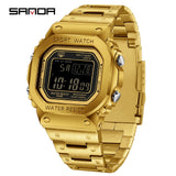 SANDA 2162 Men's Electronic Digital Watch Countdown LED Electronic Night Light Sports Waterproof Men's Electronic Watch
