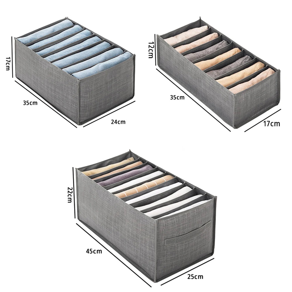 Closets Clothes Organizer Foldable Clothing Underwear Jeans Storage Box Drawer Organizer with Handles Wardrobe OrganizersDivider