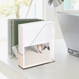Clear Pet Magazine Holder Desk Organizer 25x8x27cm Portable with Handle Folder Rack for Notebooks, Binders