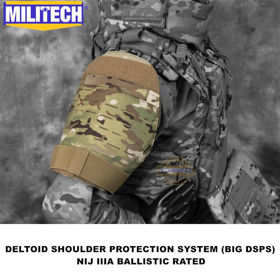 MILITECH NIJ 3A ballistic shoulder protector bulletproof thigh protector NIJ 3A 0101.06 NIJ 0101.07 HG2 deltoid armor protection