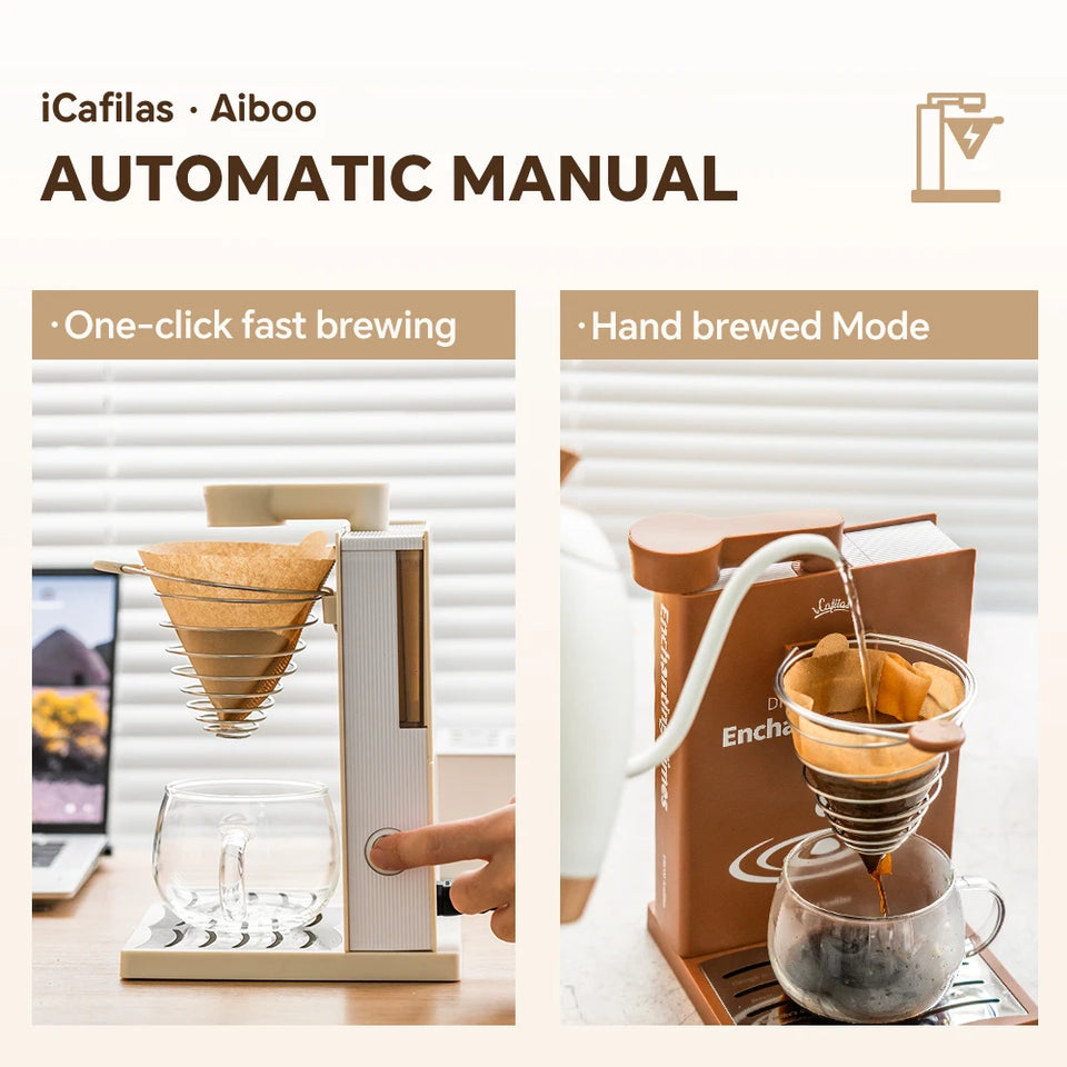 Foldable Portable Coffee Machine American Drip Pour Coffee Maker Travel Electric Automatic Brew Coffee Tea Home Office Appliance