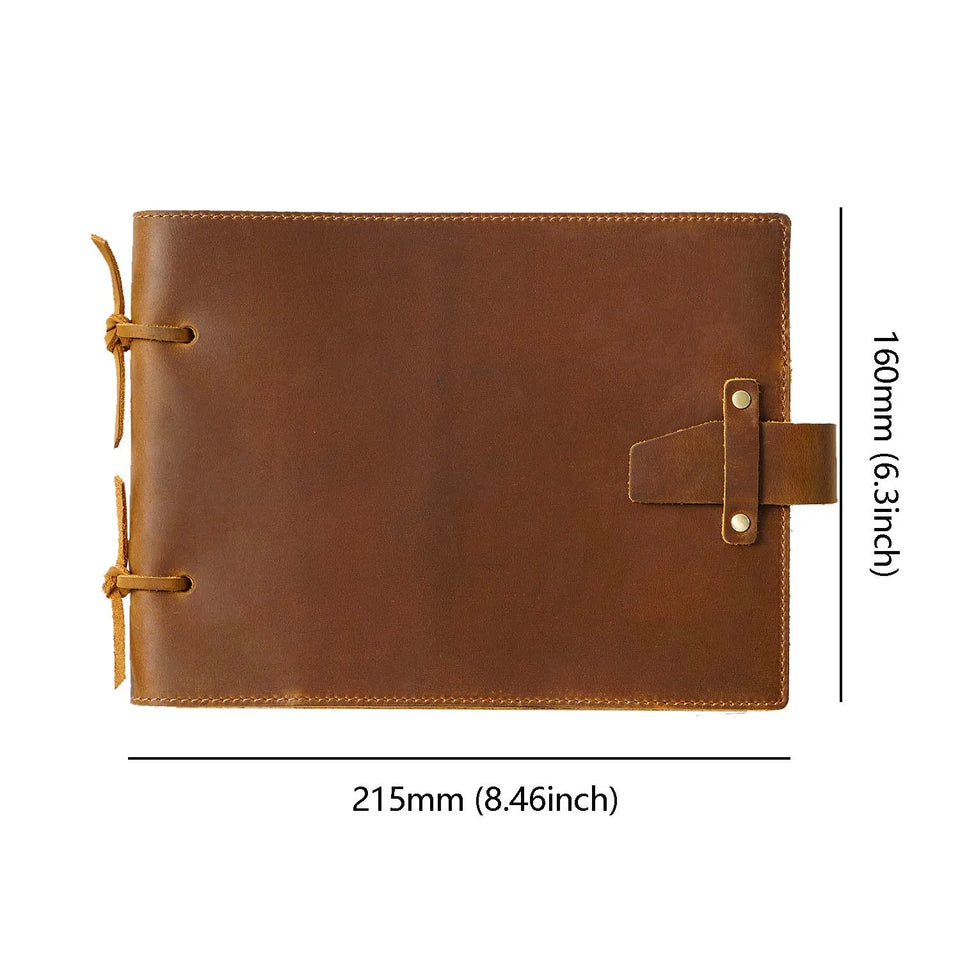 Genuine Leather Sketchbook Retro Painting Notebook Boy"s Girl Student Leather Binding Notebook Classic Handmade Notepad