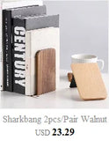 Sharkbang 2pcs/Pair Walnut Solid Wood Book Holder Shelf Desk Books Storage Organizer Bookends School Stationery Supplies
