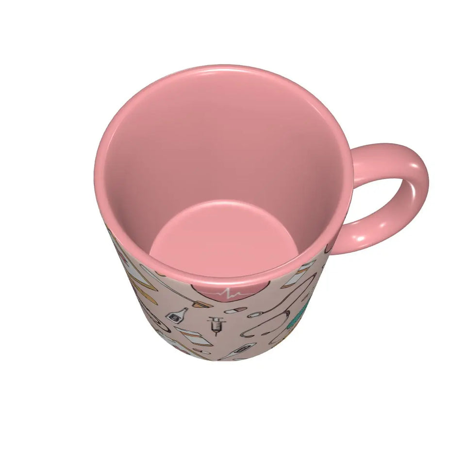 Pink Doctor Nurse Coffee Mugs DIY Customized Enfermera En Apuros Ceramic Milk Tea Mug Cup