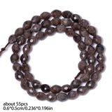 5x6mm Natural Stone Coffee Labradorite Faceted Rice Shape Beads For Jewelry Making Handmade Bracelet Party Gift DIY Accessories