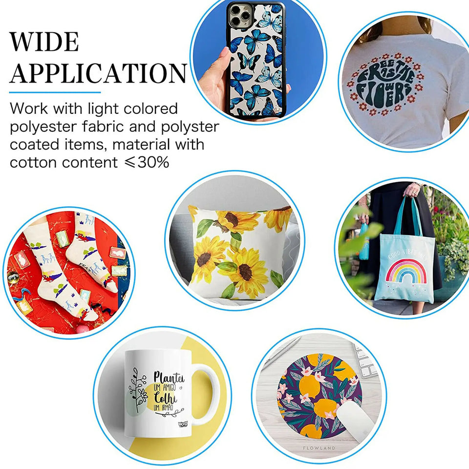 HTVRONT 150 Sheets 8.5 x 11 Inch Sublimation Paper 120g Heat Transfer Paper for Inkjet Printer T-shirt Clothes Printing 21X28cm