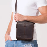 Fashion Crazy Horse Leather Men's Messenger Bag Flap Large Capacity Crossbody Bag Top Quality Shoulder Bag Sling Bag Tote