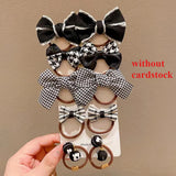 10PCS/Set Milk Coffee Girl Hair Ropes Cute Rabbit Bow Baby Princess Ponytail Rubber Bands Hair Accessory for Girl