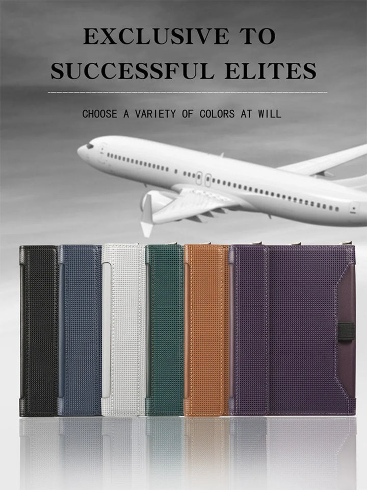 New Solid Color Passport Holder RFID Blocking Ticket Slot Clip Protective Cover Protector Leather Travel Card Bag