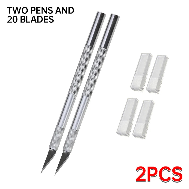 Metal Engraving Craft Knife Non-Slip Handle Gold Silver Hobby Carving Scalpel Utility Knife Art Stationery DIY Craft Supplies