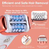 Keda Women's Electric Hair Remover Roller Washable Home Use Hair Removal Device with Private Clip And Light
