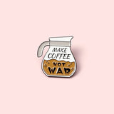Coffee Maker Enamel Brooch Coffee Bean Grinder Coffee Kettle Cup Bag Barista Badge Punk Lapel Coffee Collection Pin Jewelry Gift