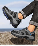 Spring Casual Shoes Men Breathable Comfortable Lace Up Walking Shoes Autumn Classic Outdoor Sneakers Thick-Soled Hiking Shoes