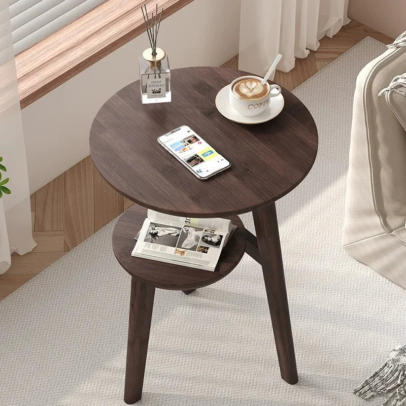 Modern Bedside Cabinets Coffee Table   Solid Wood Side Table Movable Living Room Small Coffee Table Home Furniture New