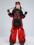 Boys Hip Hop Sweatshirt Shiny Vest Street Dance Cargo Pants Girls K-pop Clothes Set Kid Hip Hop Jazz Costume Children Streetwear