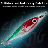 Luminous Squid Hook Squid Fishing Lure with 3D Eyes Cuttlefish Attracting Lure Glow In The Dark Squid Bait for Night Fishing