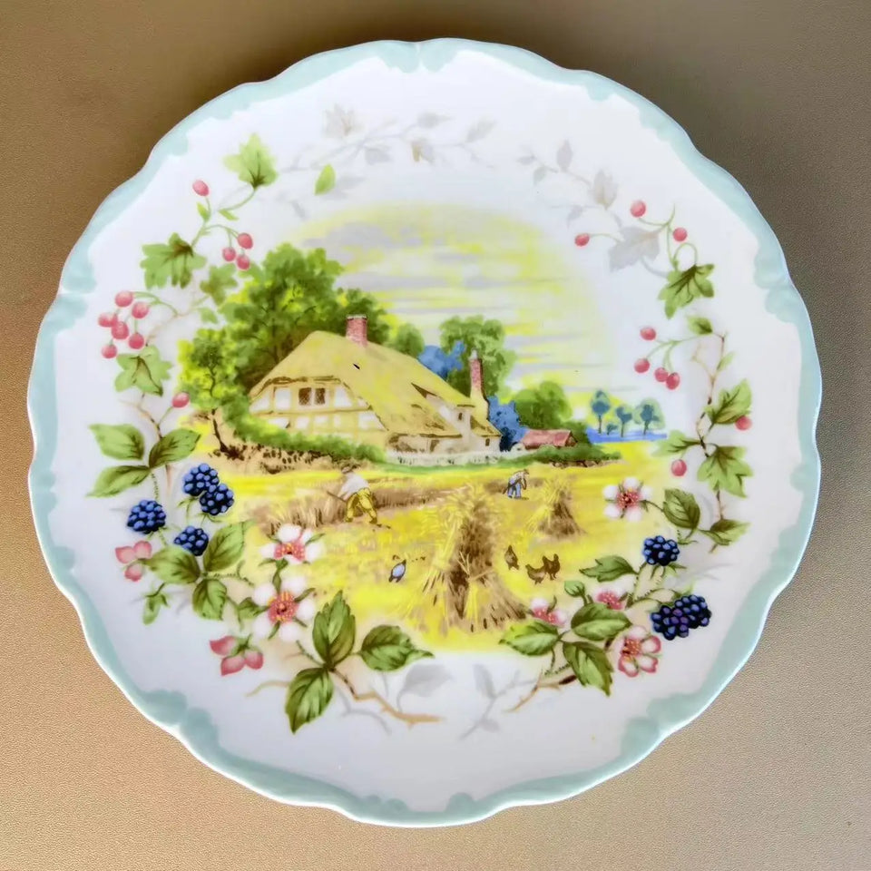 Ceramic Cup and Saucer Spring Summer Autumn Winter Coffee Cup Saucer Dinner Plate Dim Pot Black Teacup European Bone China Mug
