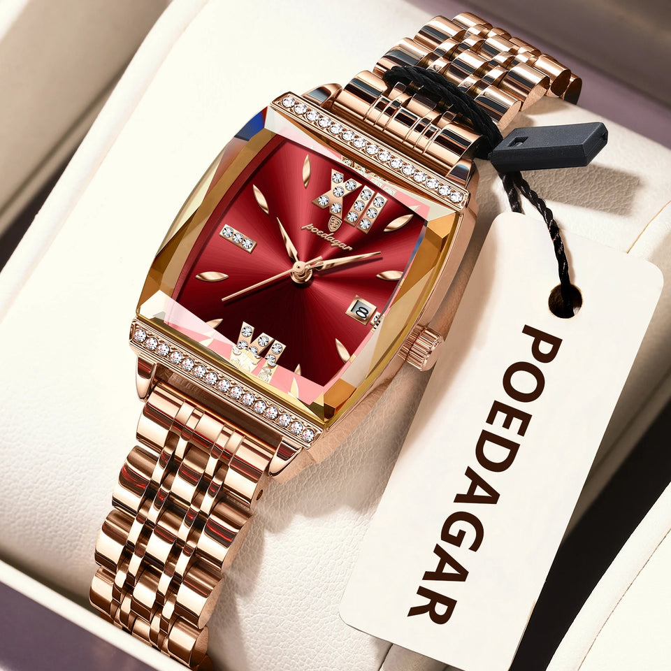 POEDAGAR Fashion Watch For Woman High Quality Waterproof Date Elegant Ladies Watch Stainless Steel Original Women Quartz Watches