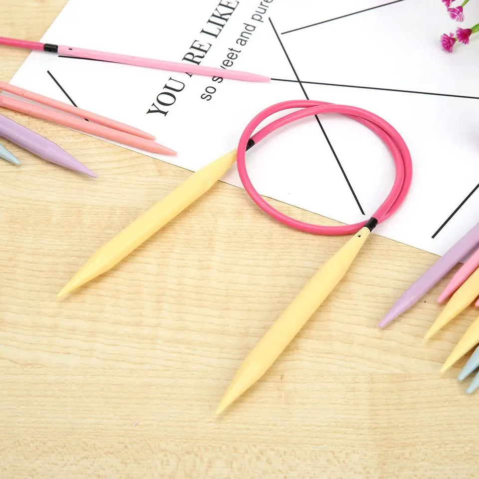 10 Pairs Plastic Change Head Circular Knitting Needle Set Sweaters Woven Tools