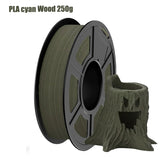 Wood PLA Filament 1.75mm Beginner Bundle,  Individually Vacuum Packed, 250g/500g/1000g Spool, Black wood +Walnut+Logs+cyan wood