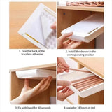 Hidden storage box, desk storage drawer, self-adhesive plastic desktop storage rack, simple clutter storage box