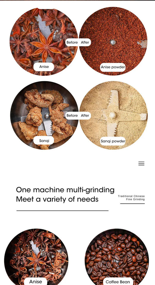 400W Kitchen Cereal Nuts Beans Spices Grains Grinder Machine Electric Coffee Grinder  Multifunctional Home Coffee Grinder 220V