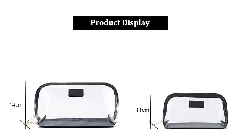 Custom Genuine Leather Travel Cosmetic Bag Set Waterproof Makeup Brush Storage Bag Portable Transparent PVC TPU Cosmetic Bag