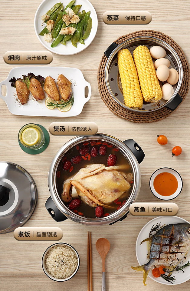 new style 316 stainless steel old-fashioned rice cooker household small cooking 1-2-3-4-6 people 5L porridge soup rice cooker