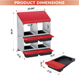 Multi-Compartment Metal Chicken Nesting Box Automatic Roll-Out Egg Collection Waterproof Steel Laying Box for Hens Ducks Rabbits