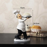 Restaurant Resin Decor - Chef Figurine & Bar Ornaments for Cafe, Commercial Kitchen Decorations Durable Resin Craft