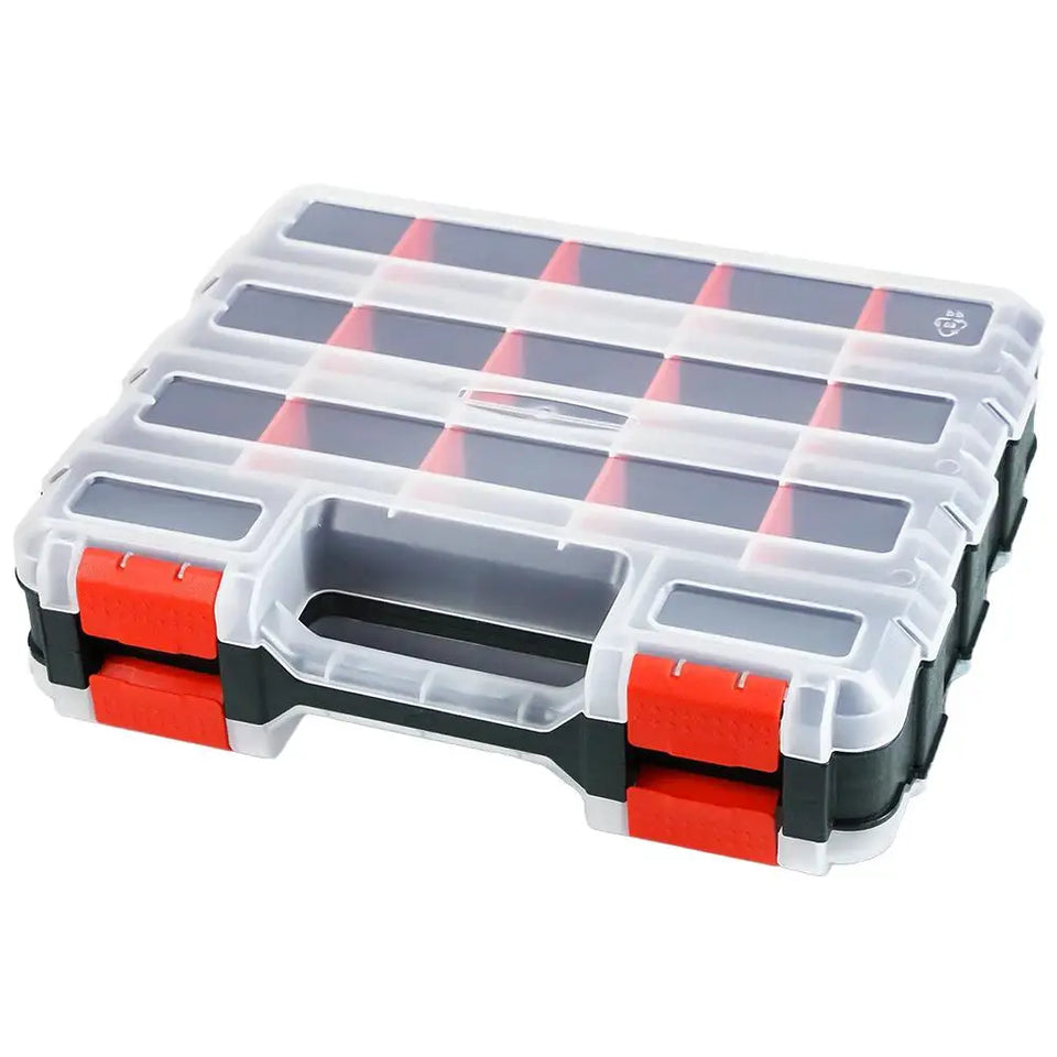 Hardware Organizer Box 34 Compartments Organizer W/ Removable Dividers Double Side Screw Organizer For Nuts, Bolts Screws Nails