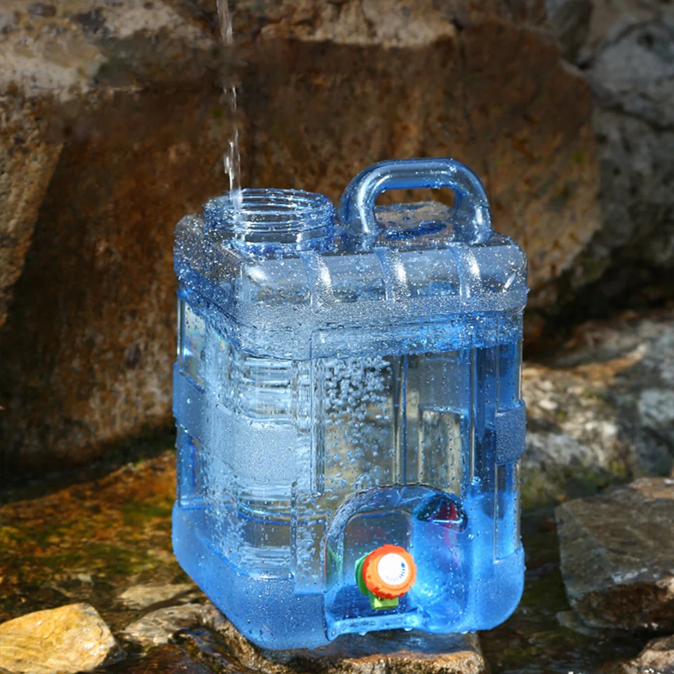 28L Water Storage Container Large Capacity Mineral Water Barrel Dustproof Camping Drinking Water Bucket for Self-Driving Tour