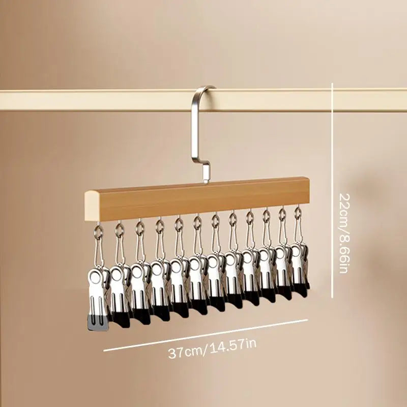 Closet Organizer With 10/12 Clips, Space Saving Hanging Closet Organizer, Space-Saving Hat Scarf Clothespins