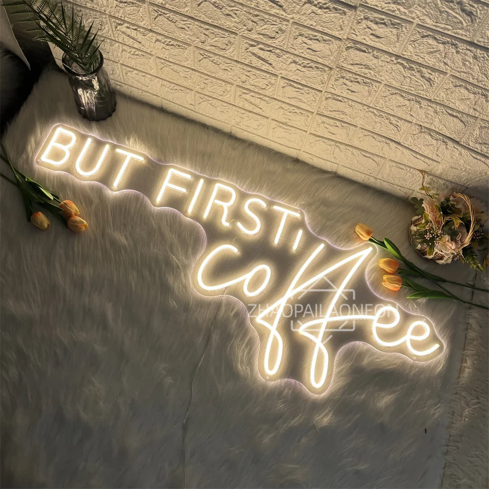 But First Coffee Neon Led Sign Lights Restaurant Cafe Neon Sign Coffee Shop Room Decor Wall Neon Light Sign For Pantry Bar