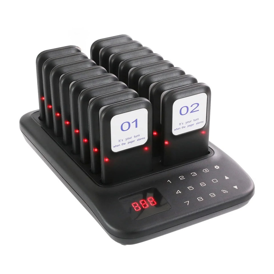 Restaurant Pager System,16 Restaurant Pagers,Wireless Calling System for Restaurant,1000FT Long Range Food Buzzer  Pagers