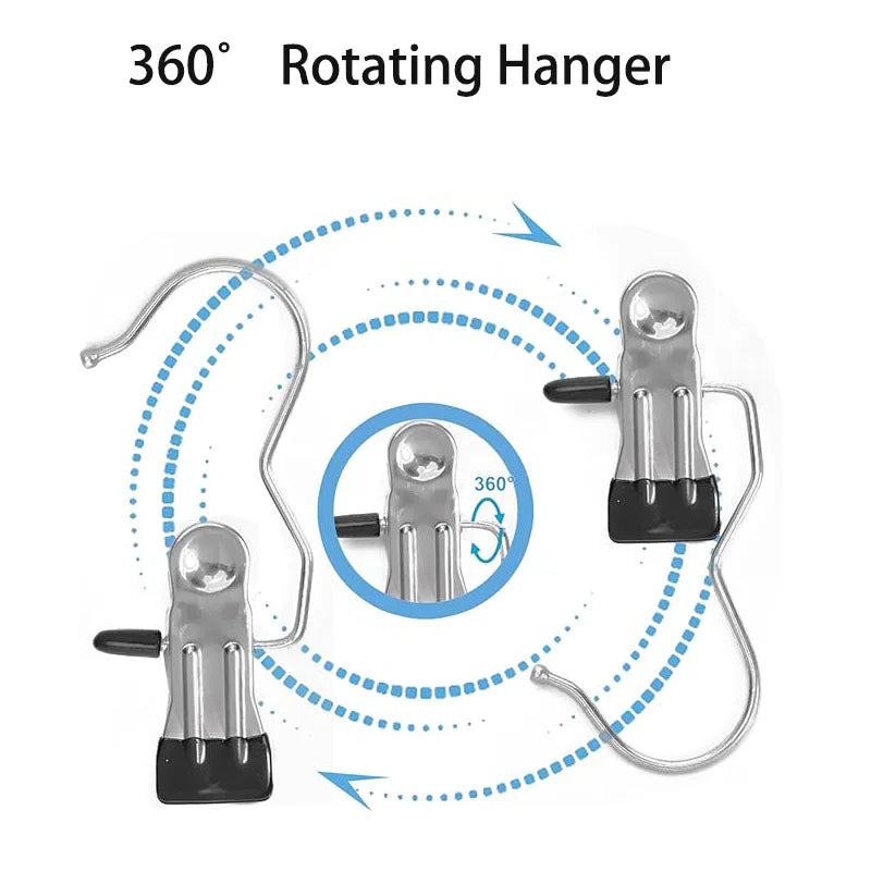 Hangers Clips Stainless Steel Laundry Hooks Hanging Clothes Pins Clip Hangers Boot Shoes Clothes Pins